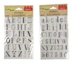 Set of 2 Alphabet Metallic Stickers Textured Craft Decals By Crafters Square