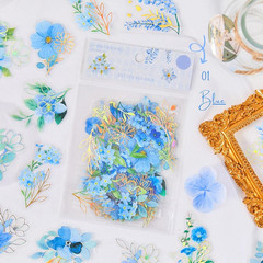 Flower Gold Foil Holographic Stickers Set 120 Pcs with 3 Themes, Resin Transpare