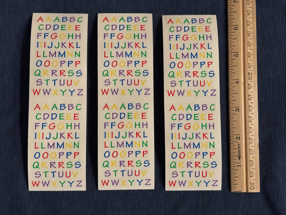 Lot of 3 Mrs. Grossman’s Primary Alphabet Stickers ~New