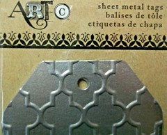 Set of 3 textured Sheet Metal Tags 2 x 3 Inches Momenta NIP