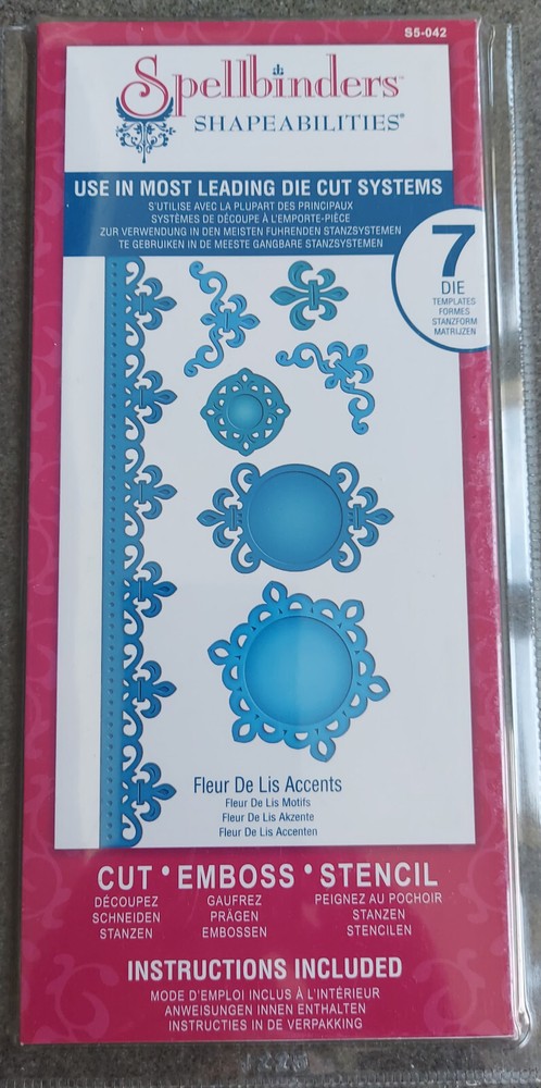 Spellbinders Shapeabilities Fleur De Lis Accents Metal Dies