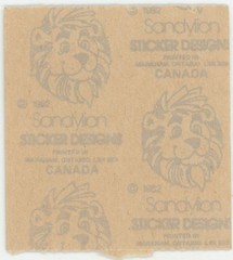 Sandylion Fuzzy Pink White Cat Sticker Mod Brown Backing 1982 Vintage