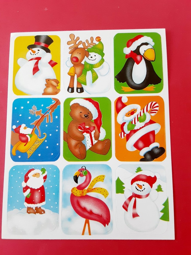 vintage 80’s Eureka Christmas animals sticker sheet