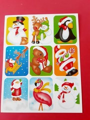 vintage 80’s Eureka Christmas animals sticker sheet