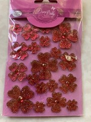 DAWN BIBBY 3D ADHESIVE GEMSTONE FLOWERS LAVENDER/PURPLE #A1 – 19PCS