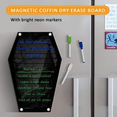 Coffin Letter Board Black, Magnetic Acrylic Dry Erase 12″x8″, Black