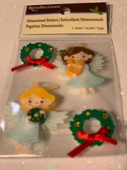 RECOLLECTIONS 3D STICKERS CHRISTMAS HOLIDAY ANGELS RARE STICKERS