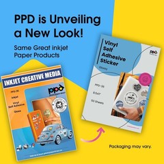 Tear Resistant Vinyl Sticker Paper – 50 Sheets 8.5 x 11