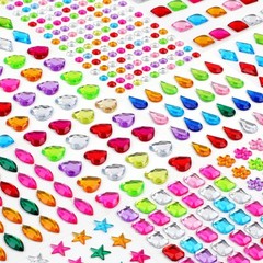 407pcs Gem Stickers Crafts for Kids, Self Adhesive Jewel Stickers, Acrylic Bl…