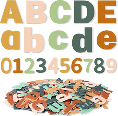 310 Pieces Felt Letter Stickers with Numbers for Bulletin Board Classroom (Rainb