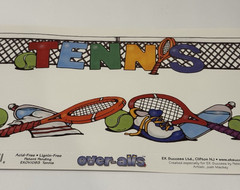 EK Success Scrapbook Title Over-all Tennis Racquet Sport Summer EKOV/083 NOS NEW