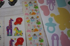 Frances Meyers provo craft & JoLees Stickers new baby lot animals die cut pastel