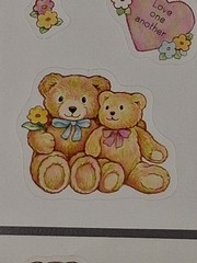 Vtg Teddy Bear Stickers Religious Christian Love One Another God’s Gift Rejoice