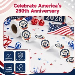 500 Pcs Round Patriotic Stickers 1.77″ Vintage Waterproof USA Decals for 4th of