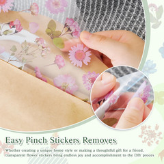 500Pcs Natural Flower Stickers with 260Pcs Letter Stickers,Self-Adhesive Flower