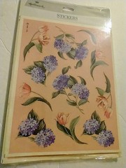 Rare VTG Hallmark Sticker Flowers, Floral 4 Sheets, 44 Stickers NOS