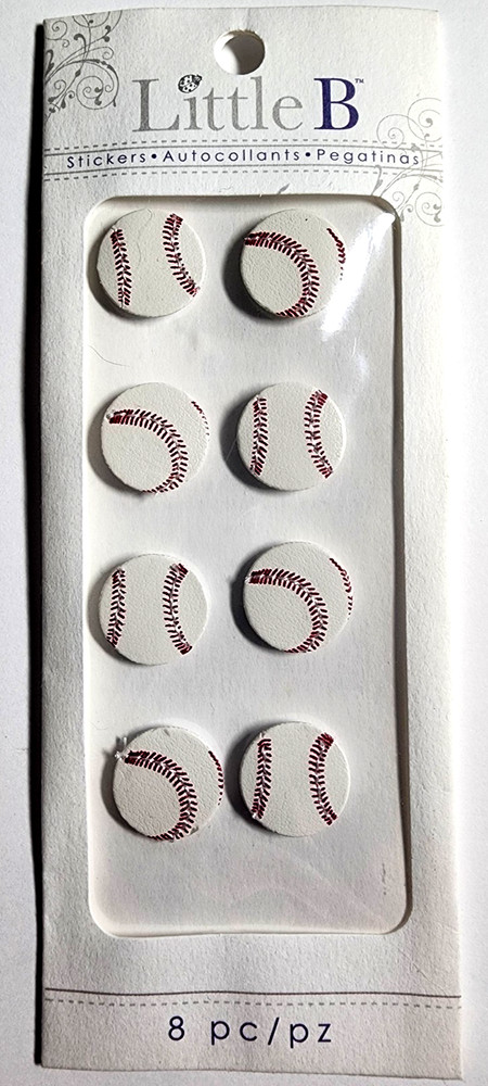 Little B 3D Stickers Baseball 2013 Dimensional Scrapbook Craft Embellishment NOS