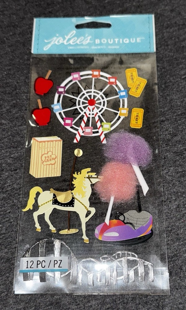 Jolee’s Carnival Amusement Carousel Ferris Wheel Stickers Scrapbooking