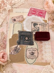 Vintage Victorian Ephemera Mixed Lot Paper Die Cuts Birds Floral Multicolor