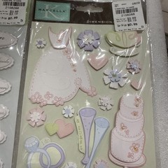 Jolee’s Boutique & Marcella K Wedding Scrapbook Sticker Lot 7 Embellishments ￼