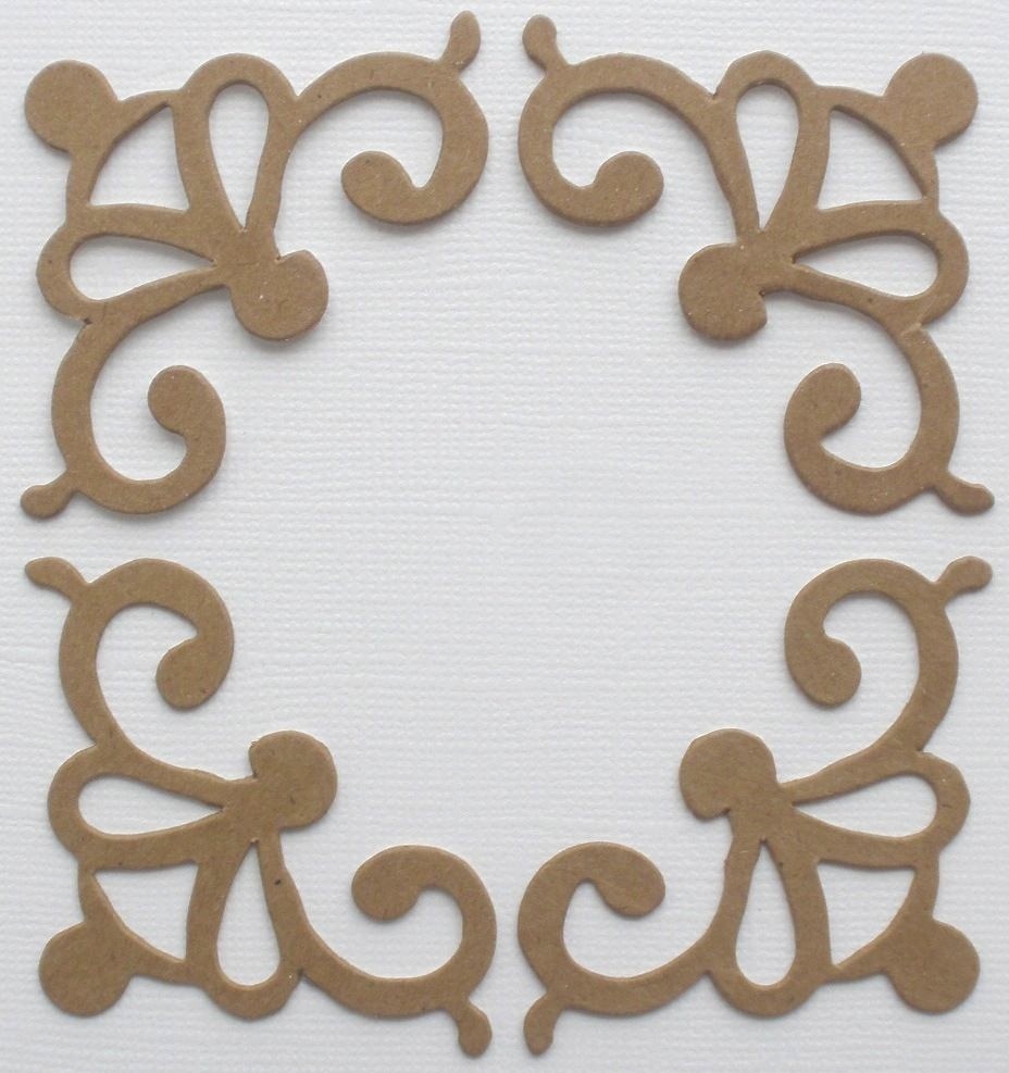 {4} DECORATiVE MiNi ACCENT – Flourish Scroll Chipboard Die Cuts – 1.5″ x 2 7/8″