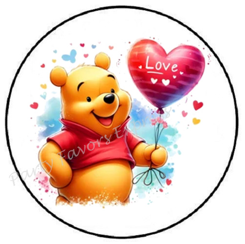 BEAR LOVE BALLOON VALENTINES DAY ENVELOPE SEALS LABELS STICKERS PARTY FAVORS