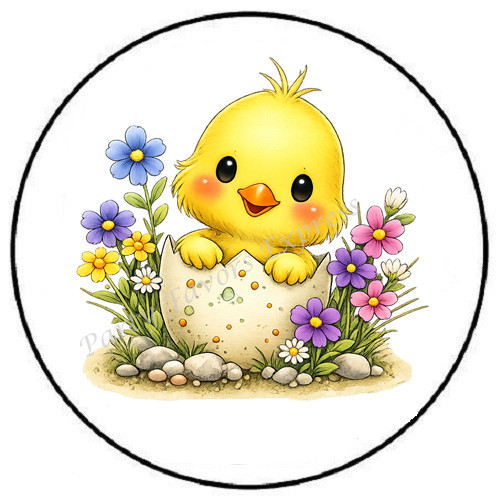 ADORABLE CHICK IN EASTER EGG ENVELOPE SEALS LABELS STICKERS PARTY FAVORS