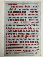 Letraset RED Helvetica 48/72pt & Futura Bold 36pt – 3 Dry Rub Transfer Sheets