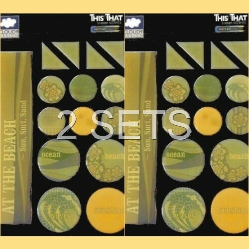 2 SETS CLOUD9 DESIGN THIS’n THAT RILEY’s BAY ROUND ACCENTS 3D EPOXY STICKERS