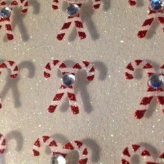 CHRISTMAS CRAFTS CHRISTMAS GLITTER CANDY CANES WITH GEMESTONES 15 PCS