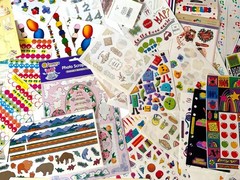 40+ Partial Sticker Sheets 80s 90s Hallmark Sandylion Grossman Junk Journal Lot