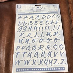 DEJA VIEWS Sharon Ann ABC 123 Alphabet Sticker Sheet DARK BLUE GARDEN- 2 Sheet *