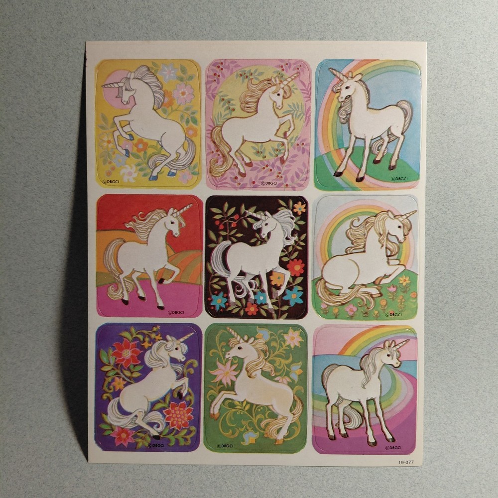 DBGCI Drawing Board Vintage Sticker Sheet Unicorns