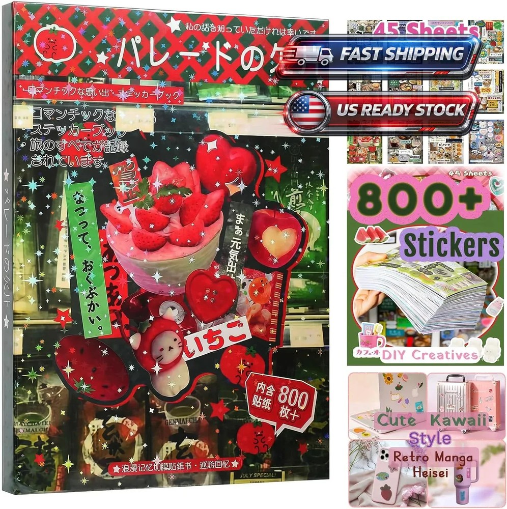 800Pcs Cute Scrapbook Stickers Travel Japanese Sticker Book for Adult Kawaii …