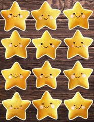 Plushie Star Die Cut Vinyl Stickers Set Scrapbooking Laptop Water Bottle