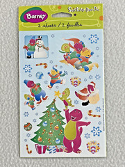 Vintage Christmas Winter Barney Stickers 2 Sheet Pack Stickety Doo Da 2000