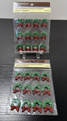 2 Recollections CHRISTMAS Red & Green Glitter Christmas Wreaths 12pc/pz New