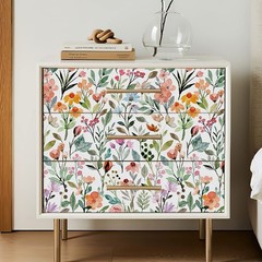 Floral Peel & Stick Wallpaper – Renter Friendly, Pink Vintage, Watercolor Wal…
