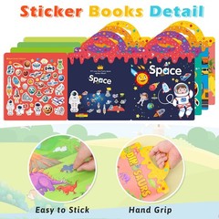 Reusable Sticker Books Set for Toddlers 1-4 | Fun Activity Pads with Toy Sticker