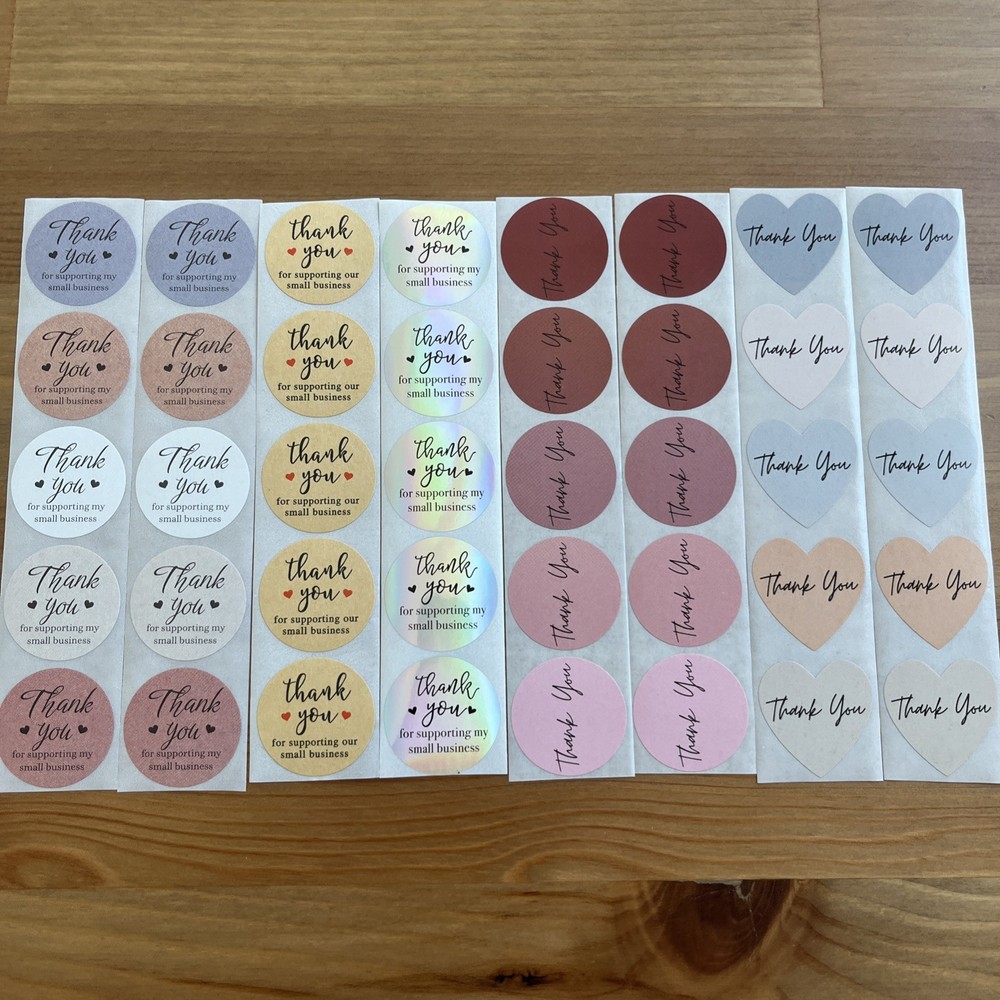 40pcs Cute Thank You Stickers 1 inch Small Business Decorate Envelopes Sealing