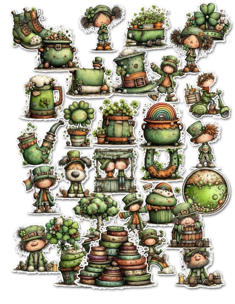 10 St Patricks Day Stickers Laptops Notebooks Journals Glossy Scrapbooking