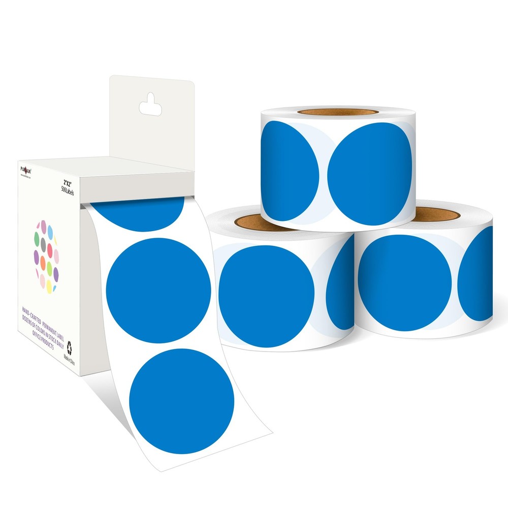 2 Inch Round Adhesive Color-Code Dot Stickers,4Rolls/2000 per Rolls dots Labe…