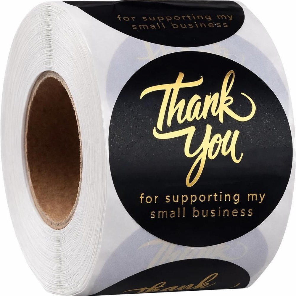 500 Pcs 2 Inch Thank You for Supporting My Small Business Stickers – Black Wat