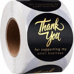 500 Pcs 2 Inch Thank You for Supporting My Small Business Stickers – Black Wat