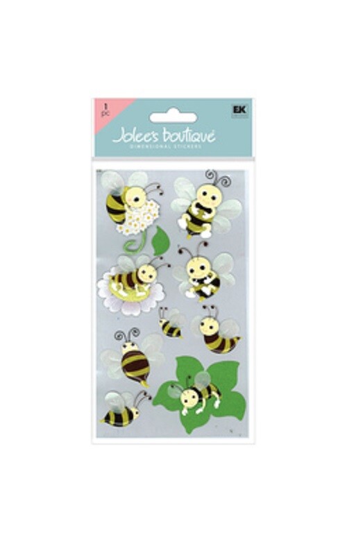 Crafts Stickers Jolee’s Happy Bumblebees Bees Faces Wings Leaves Flowers Cute