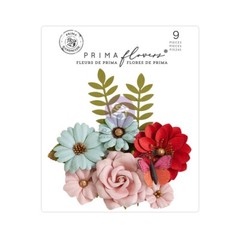 Prima Flowers CANDY CANE LANE Magical December 9/pk Paper Flowers 661878