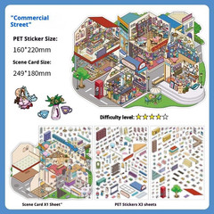 2 Set Large DIY Miniature Landscape Sticker Set 9.7 X 7 Inch, over 500 Pieces