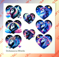 Midnight Unicorns Sticker Sheet