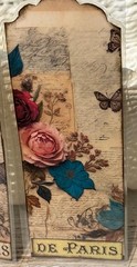 3 Paris Themed Vintage Floral Bookmarks 6×2″ For Book Lovers & Asst Sticker