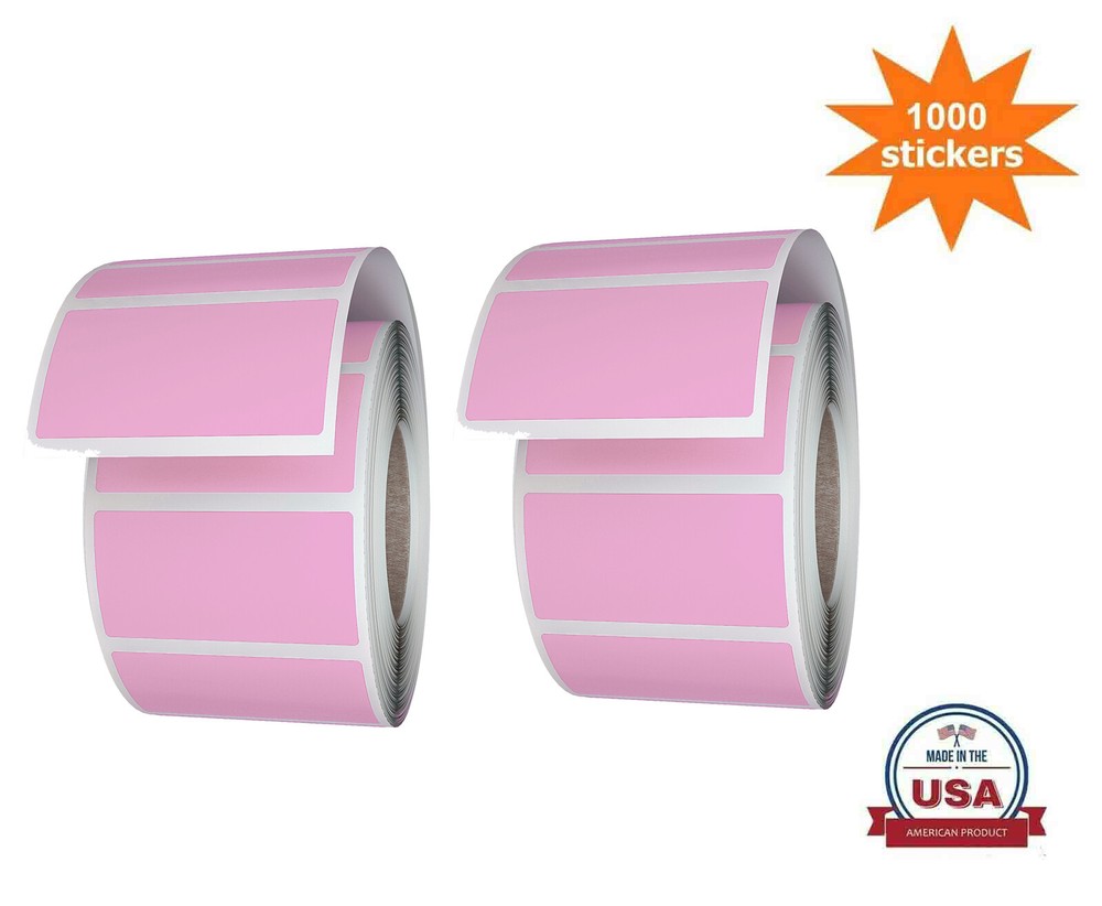 40MM x 19MM (4CM x 2CM) Pastel Pink Label Rolls All-Purpose Use 1000 Pack